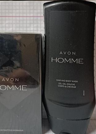 Набор парфюмерный homme avon мужской вода 75мл гель-шампунь 250мл