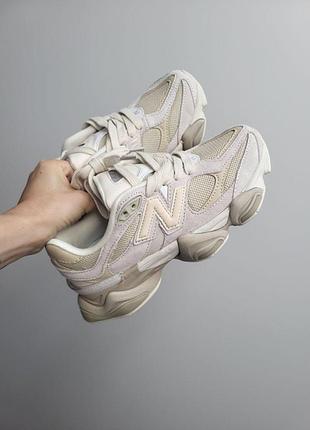 Женские бежевые кроссовки new balance 9060 butter yellow х нью беланс 36