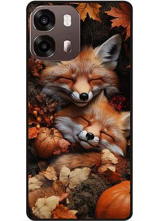 Силиконовый чехол бампер для oppo a6s с рисунком лисички