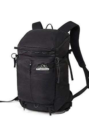 Рюкзак туристичний naturehike helium 25 л, чорний, водовідштовхувальний, сітчастою спинкою