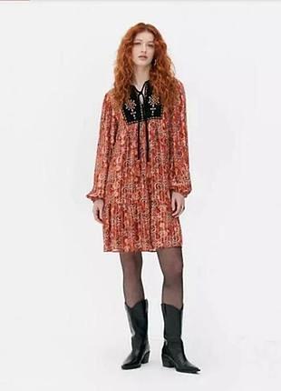 Сукня-туніка вишиванка бохо з люрексом primark (розмір l / 40 / uk 12)