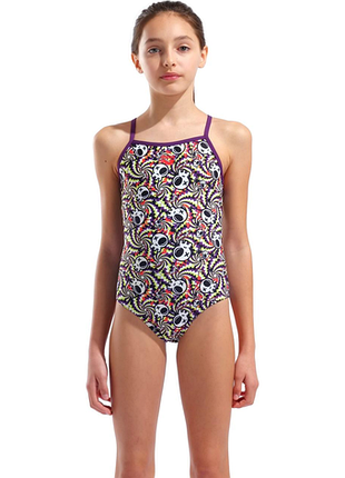 Купальник слитный для девушек arena fun skulls swimsuit lightdrop мультиколор детский 140 см (010284-590) 3