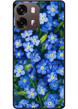 Силиконовый чехол бампер для oppo a6s с рисунком цветы незабудки