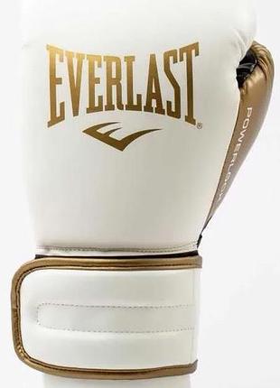 Боксерские перчатки everlast powerlock 2r training glove белый, золотой 12 унций (p00003049)