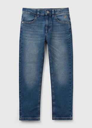 Детские синие прямые джинсы benetton l