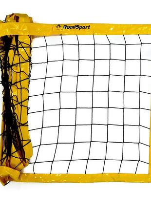 Сітка волейбольна romi sport "професійна 8,5 м.", 3 мм.(pp) sia000021pp black/yellow