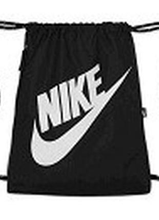 Рюкзак-мешок nike nk heritage drawstring 13l черный уни 33х43 см