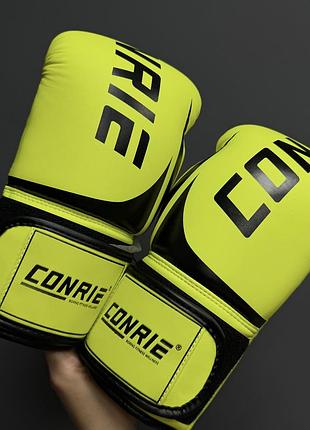 Боксерські рукавички conrie neon yellow