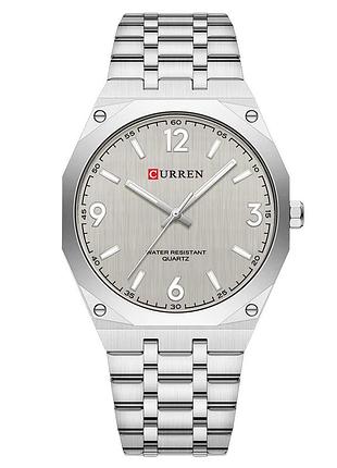 Мужские наручные часы curren 8504 silver в серебристом цвете со стальным браслетом