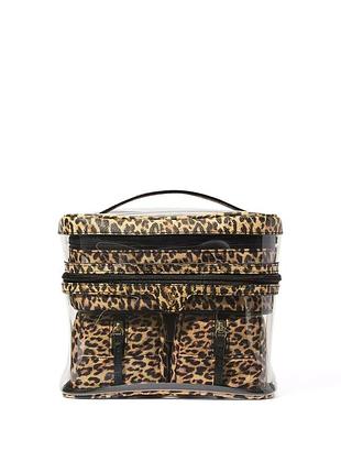 Набор косметичек 4-piece makeup bag set victoria's secret леопардовый