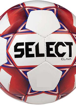 Мяч футбольный select fb clava белый, красный, синий уни 5