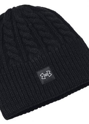 Шапка under armour halftime cable knit beanie черный жин osfm