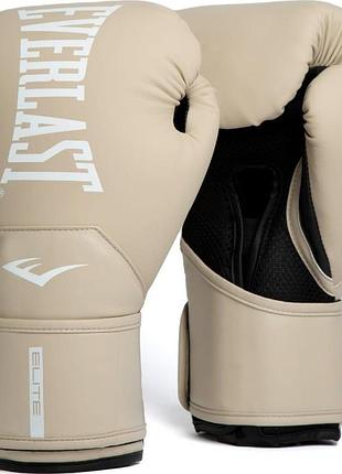 Боксерські рукавиці everlast elite 2 boxing gloves бежевий 12 унцій (p00003316)