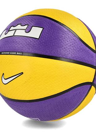 Мяч баскетбольный nike playground 2.0 8p l james deflated court purple/amarillo/black/white size 7