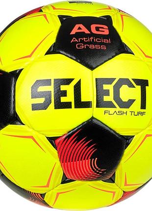 Мяч футбольный select flash turf fifa v26 желтый, красный 5