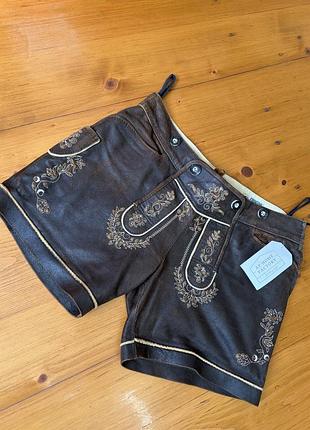 Country line  жіночі традиційні баварські шкіряні шорти trachten lederhose. німецький бренд.