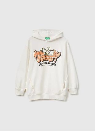 Дитяче бежеве оверсайз худі benetton