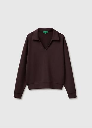 Женское коричневое прямое поло benetton s