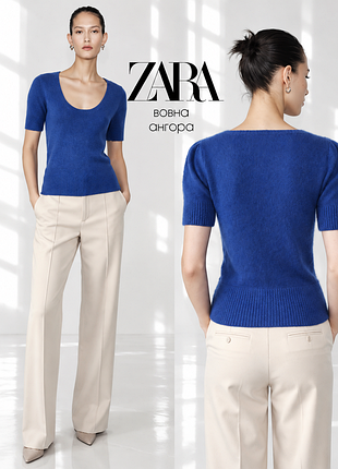 Zara джемпер із коротким рукавом із суміші ангори