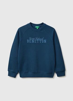 Детский чёрный прямой свитшот benetton 37t, xl