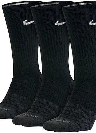 Носки nike u nk everyday max cush crew 3pr черный уни 38-42