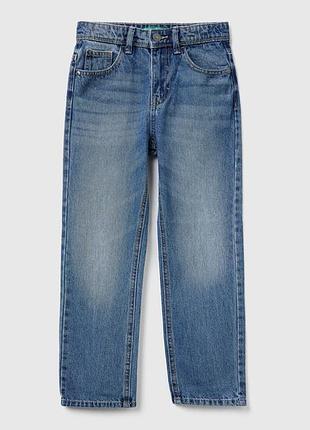 Детские синие прямые джинсы benetton kl