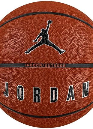 Мяч баскетбольный nike jordan ultimate 2.0 8p deflated amber/black/metallic silver/black size 7 (j.100.8254.855.07)
