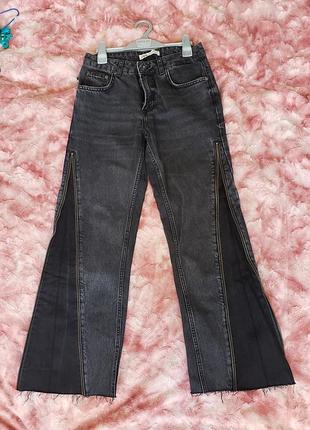 Чоловічі розкльошені джинси zara flared zip jeans (розмір 36 / usa 29)