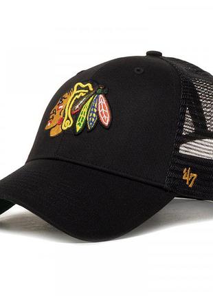 Кепка-тракер 47 brand chicago blackhawks branson mes черный, зеленый уни osfa