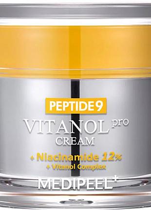 Крем осветляющий с пептидами с витаминным комплексом medi-peel peptide 9 vitanol cream pro, 50 мл