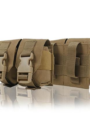 Тактичний підсумок під 2 гранати kiborg gu double mag pouch coyote