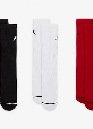 Шкарпетки nike u j ed cush poly crew 3pr 144 чорний,білий, червоний уні 42-46