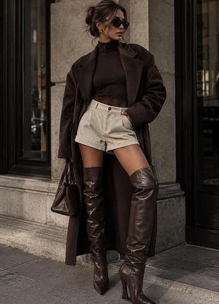 Шорти кремові вельветові fashion shein