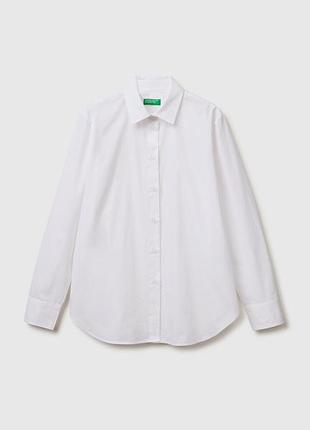 Жіноча біла пряма сорочка benetton l
