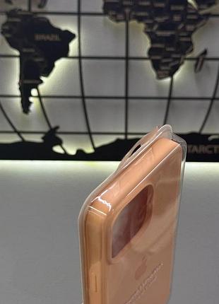 Чехол с микрофиброй silicone case для iphone 15 pro max, чехол-накладка для айфон 15 про макс (персиковый) 6