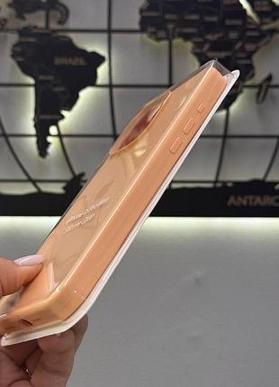 Чехол с микрофиброй silicone case для iphone 15 pro max, чехол-накладка для айфон 15 про макс (персиковый) 8