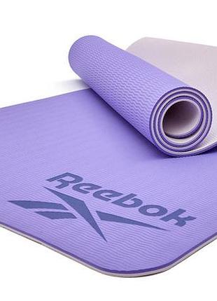 Двусторонний коврик для йоги reebok double sided yoga mat фиолетовый уни 176 х 61 х 0,6 см