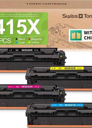 Картридж тонер swiss toner 415x для hp color laserjet pro mfp m479 комплект 4шт уценка