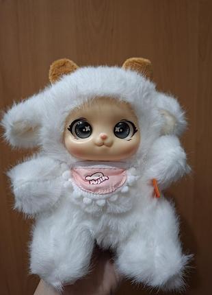 М'яка плюшева мила біла лялька kawaii 18 см з вініловим обличчям.