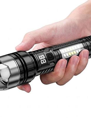 Аккумуляторный фонарик xo yh20 tactical zoom 450lm с cob подсветкой