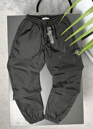 Штани stone island чоловічі nylon metal чорні карго