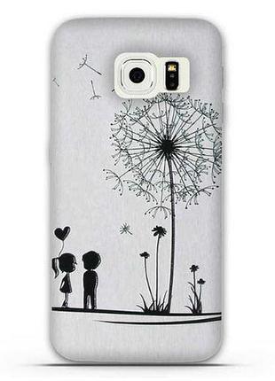 Оригинальный чехол с картинкой (силикон) для samsung galaxy s6 g920 одуванчик
