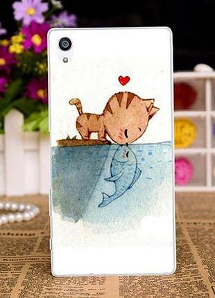 Оригинальный чехол бампер для sony xperia xa f3111 f3112 f3115 f3116 с картинкой поцелуй кота