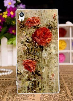 Чехол с картинкой (силикон) для sony xperia xa f3111 f3112 f3115 f3116 красные розы