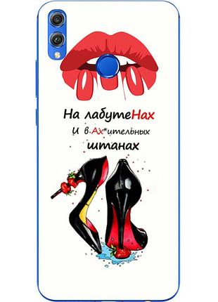 Антибрендовый силиконовый чехол для huawei honor 8x с картинкой на лабутенах