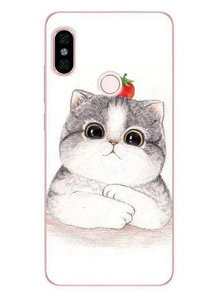 Чехол с картинкой силиконовый бампер для xiaomi redmi note 5 котенок