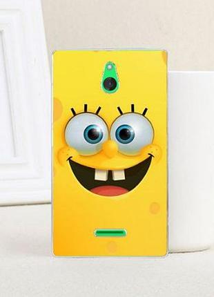 Чехол накладка для nokia x2 dual с картинкой губка боб
