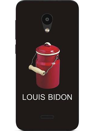 Антибрендовый силиконовый чехол для meizu c9 с картинкой louis bidon на черном фоне