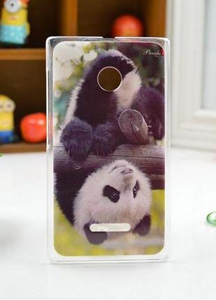 Силиконовый чехол бампер на microsoft lumia 435 / 532 с картинкой панда
