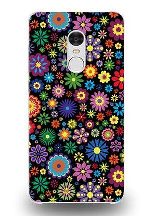 Ексклюзивний бампер з принтом для xiaomi redmi note 4 яскраві квіти
